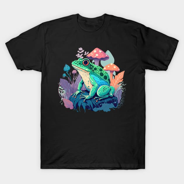 Cottagecore aesthetic frog on Mushroom T-Shirt by JayD World